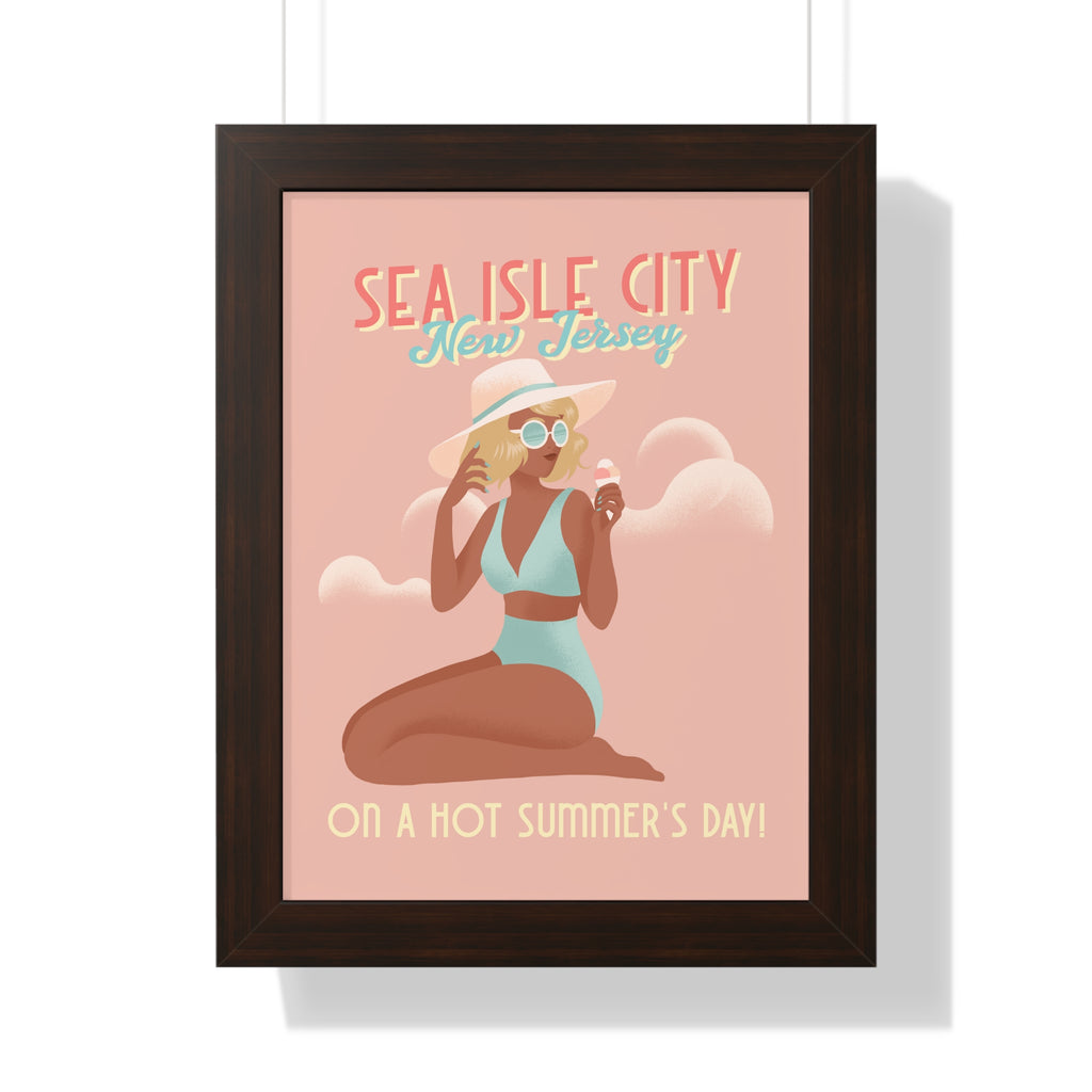 Sea Isle City, New Jersey- Wall Art Framed - Dad Bod Summer