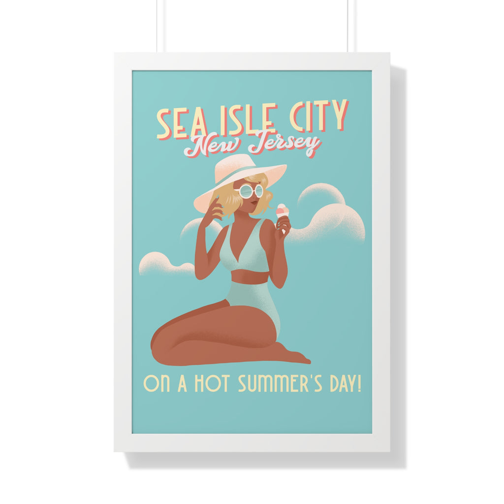 Sea Isle City, New Jersey- Summer Wall Art Framed - Dad Bod Summer