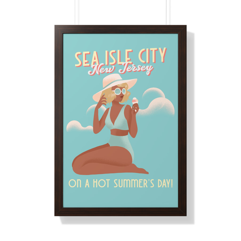 Sea Isle City, New Jersey- Summer Wall Art Framed - Dad Bod Summer