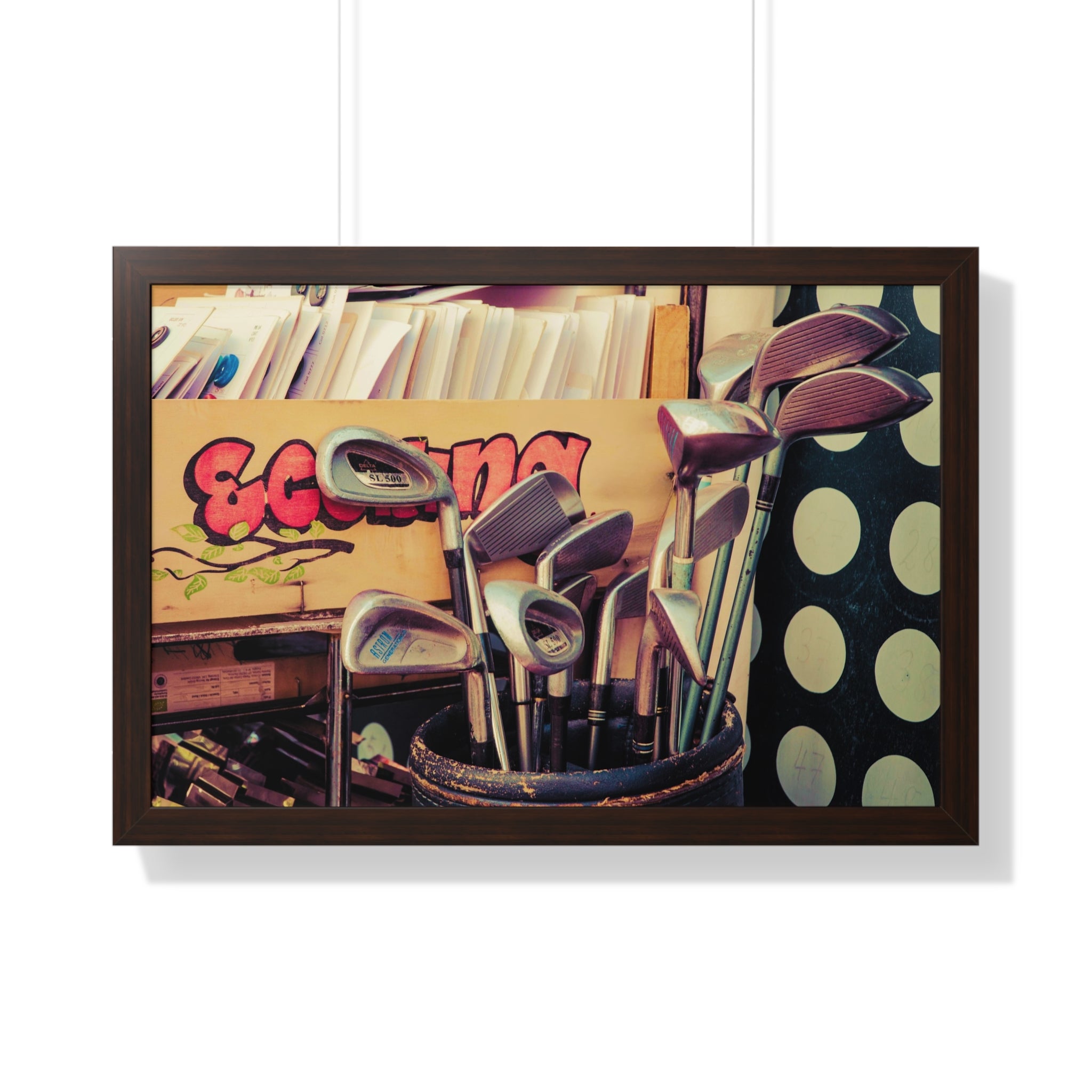"Golf Clubs At A Record Store" - Golf Wall Art