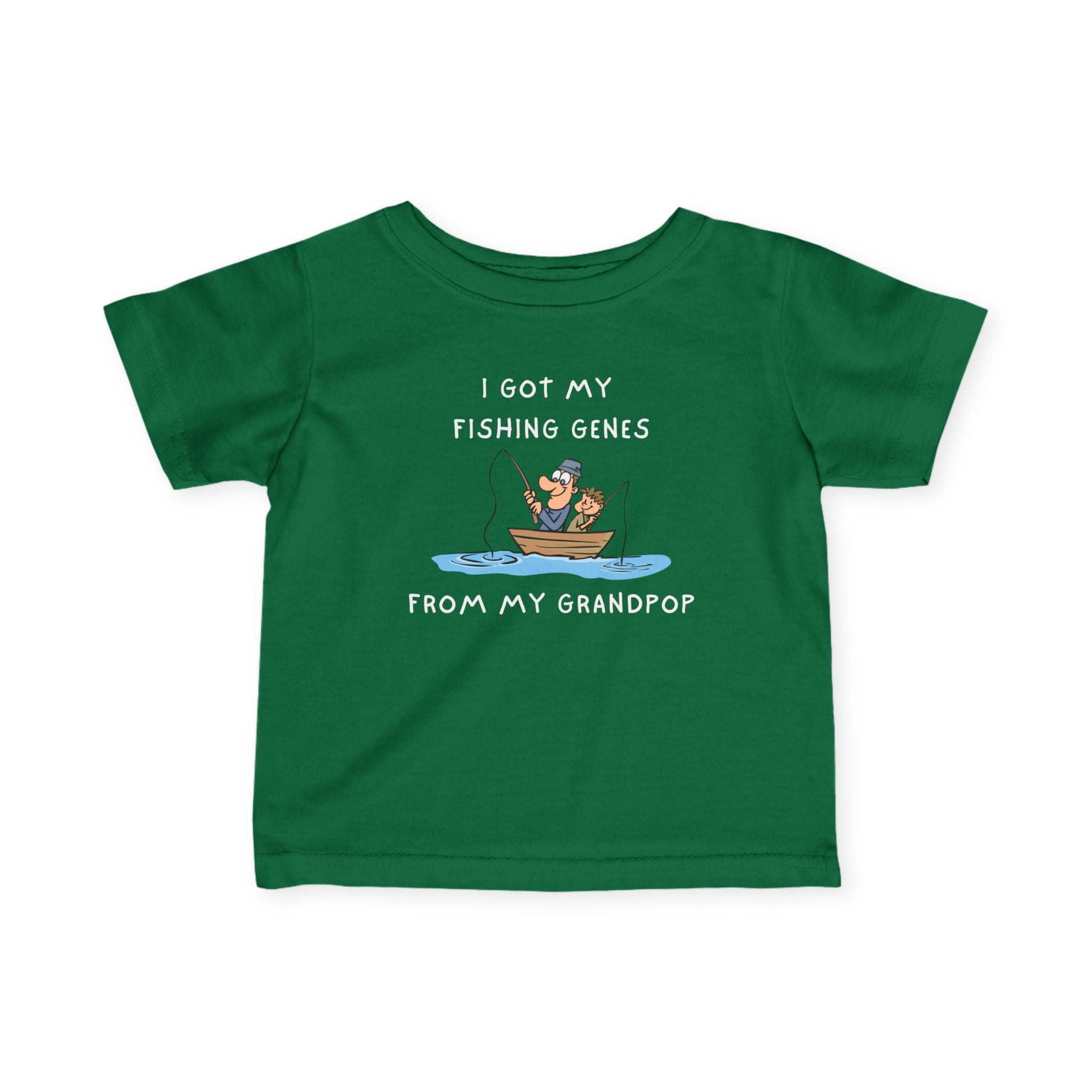 I Got My Fishing Genes From My Grandpop | Baby Fishing Shirts
