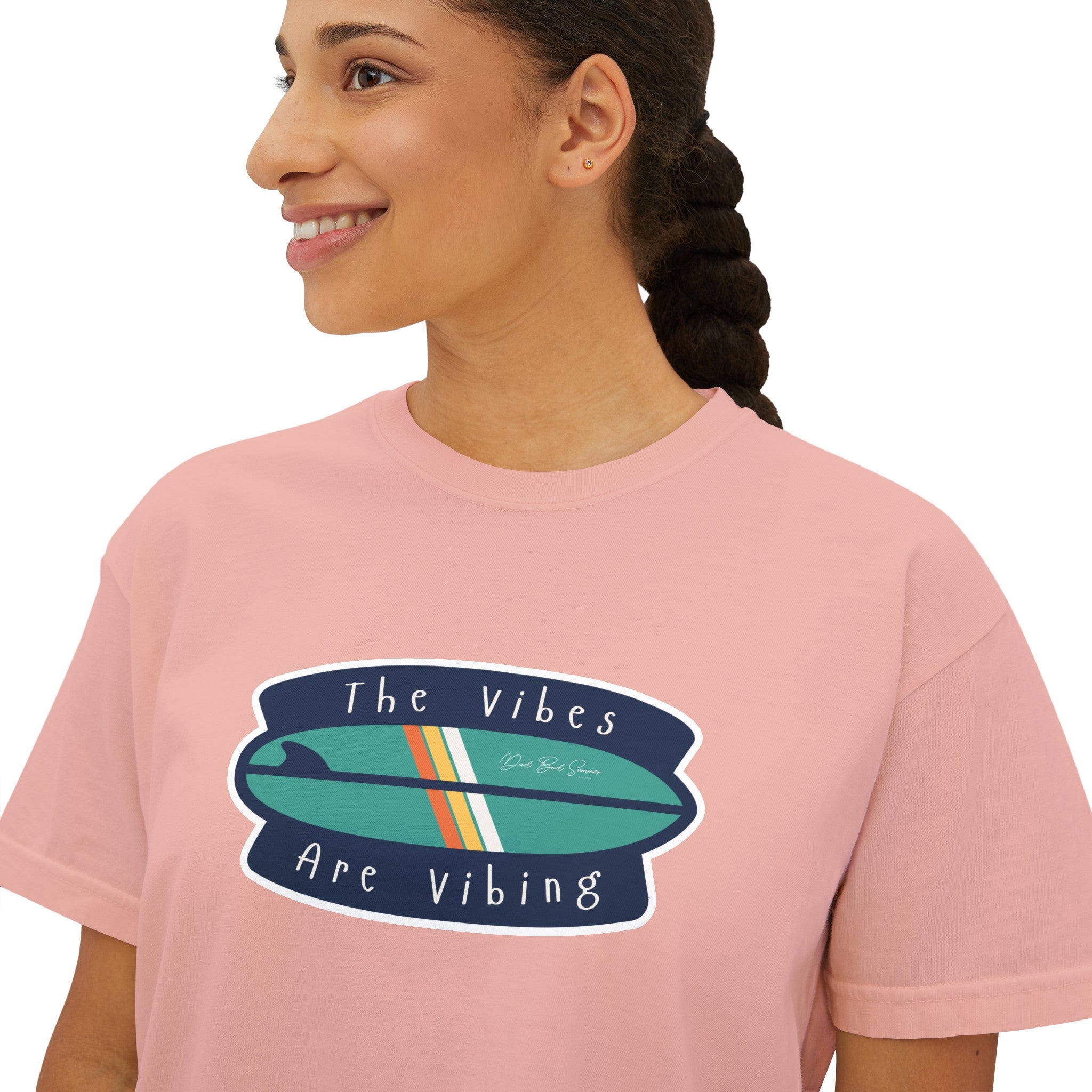 "The Vibes Are Vibing" Women's Boxy T-Shirt, Good Vibes Shirt