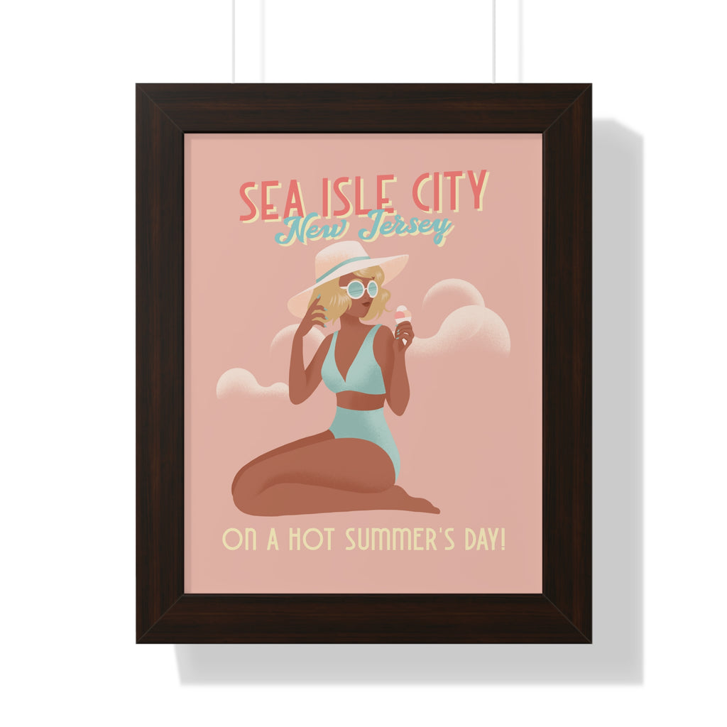 Sea Isle City, New Jersey- Wall Art Framed - Dad Bod Summer