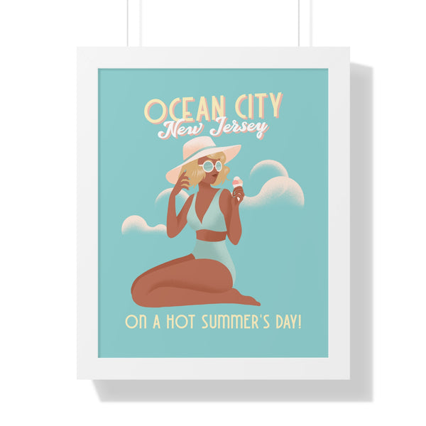 Ocean City, New Jersey Framed Wall Art - Dad Bod Summer