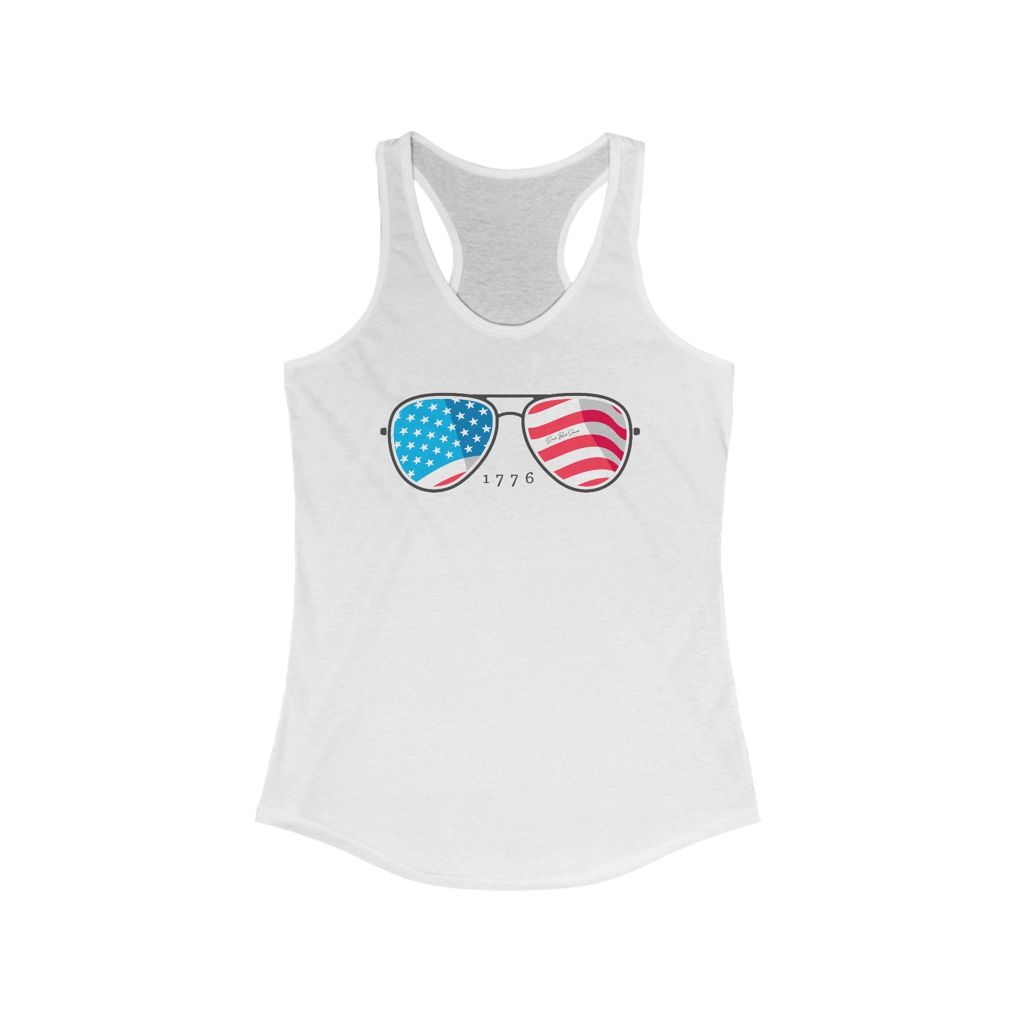 "American Flag Sunglasses" Americana Women's Shirts