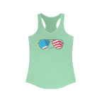 "American Flag Sunglasses" Americana Women's Shirts