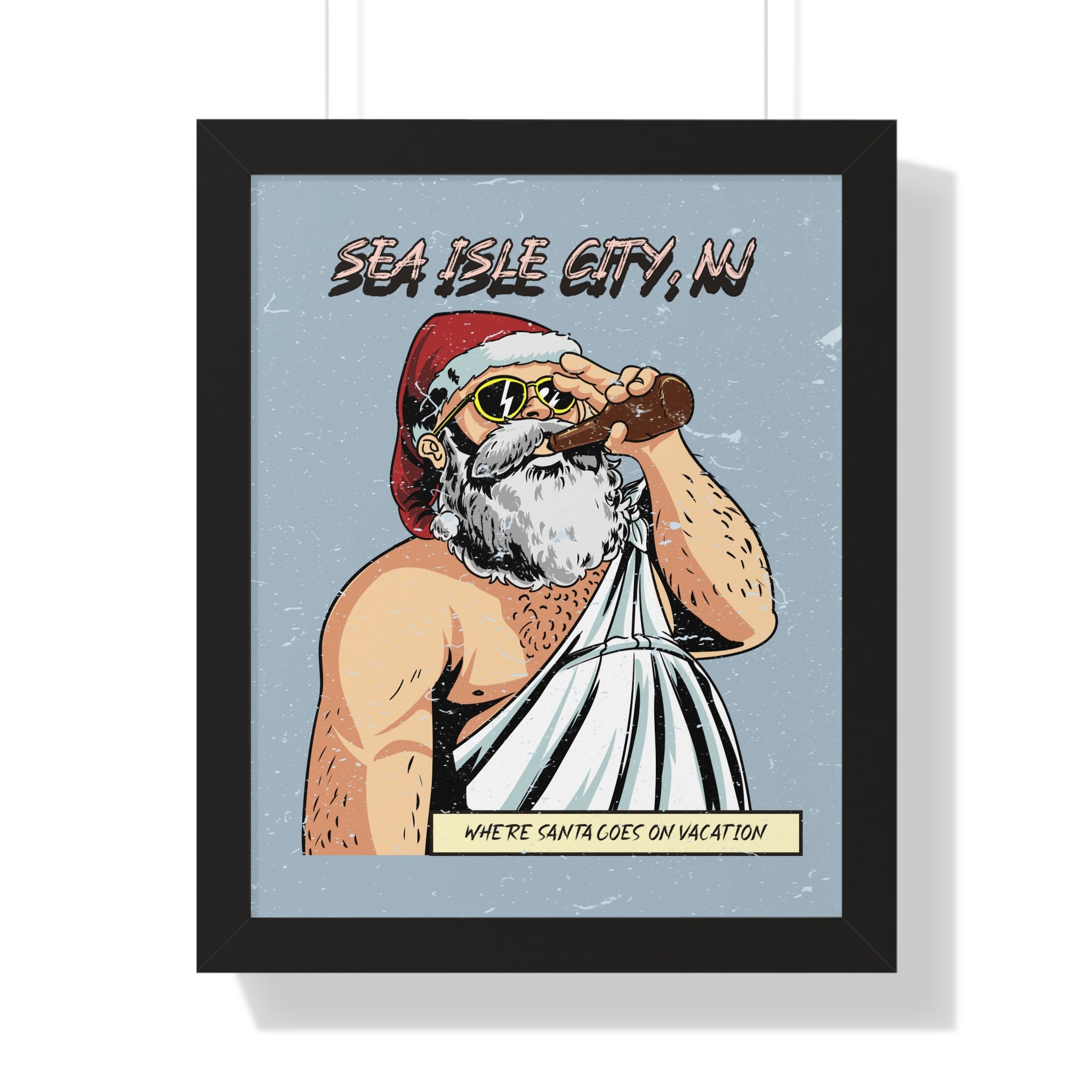 "Sea Isle City, Santa" Beach Wall Art - Beach House Wall Art - Beach Art For Wall