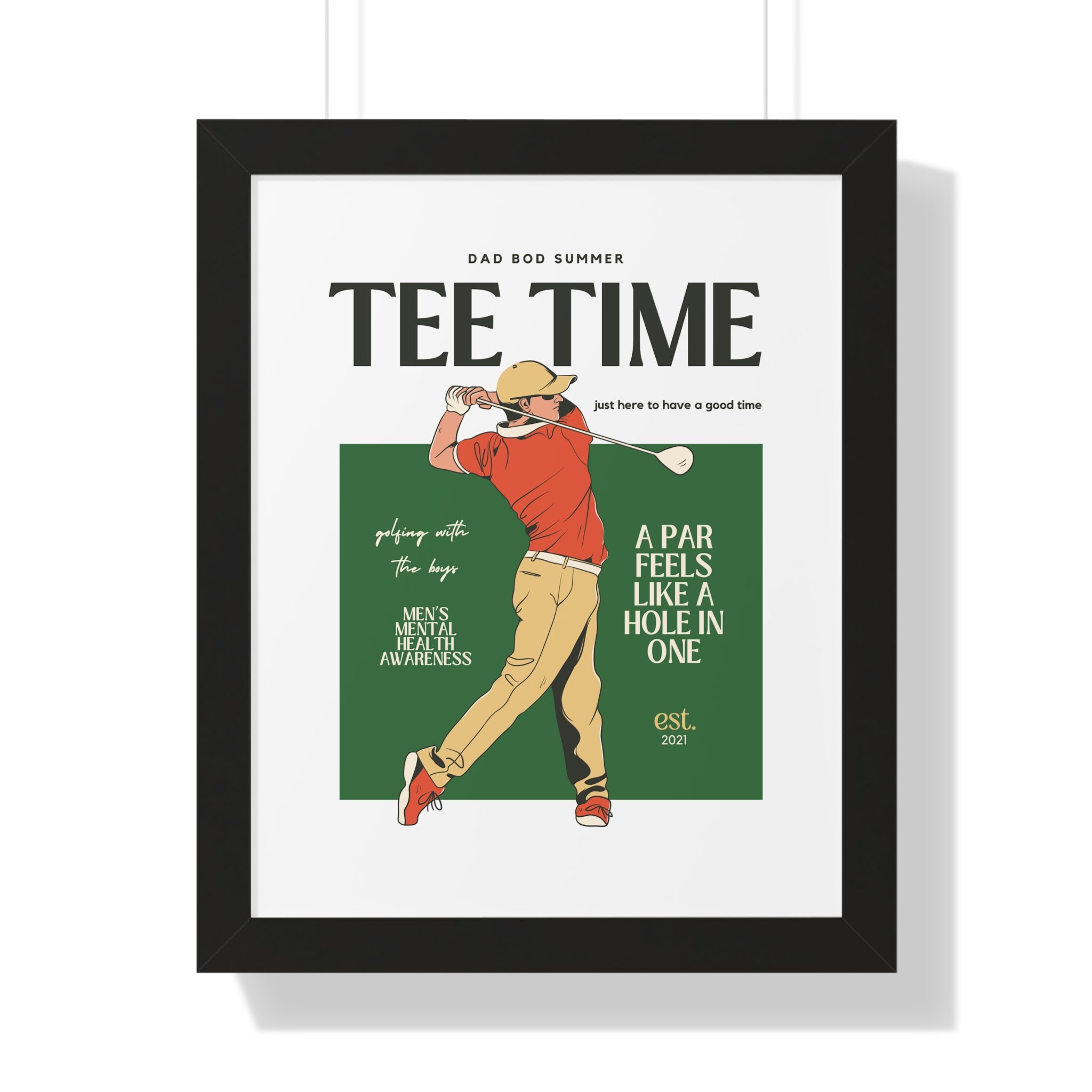 Dad Bod Summer Tee Time - Golf Wall Art - Golf Art - Retro Golf Art