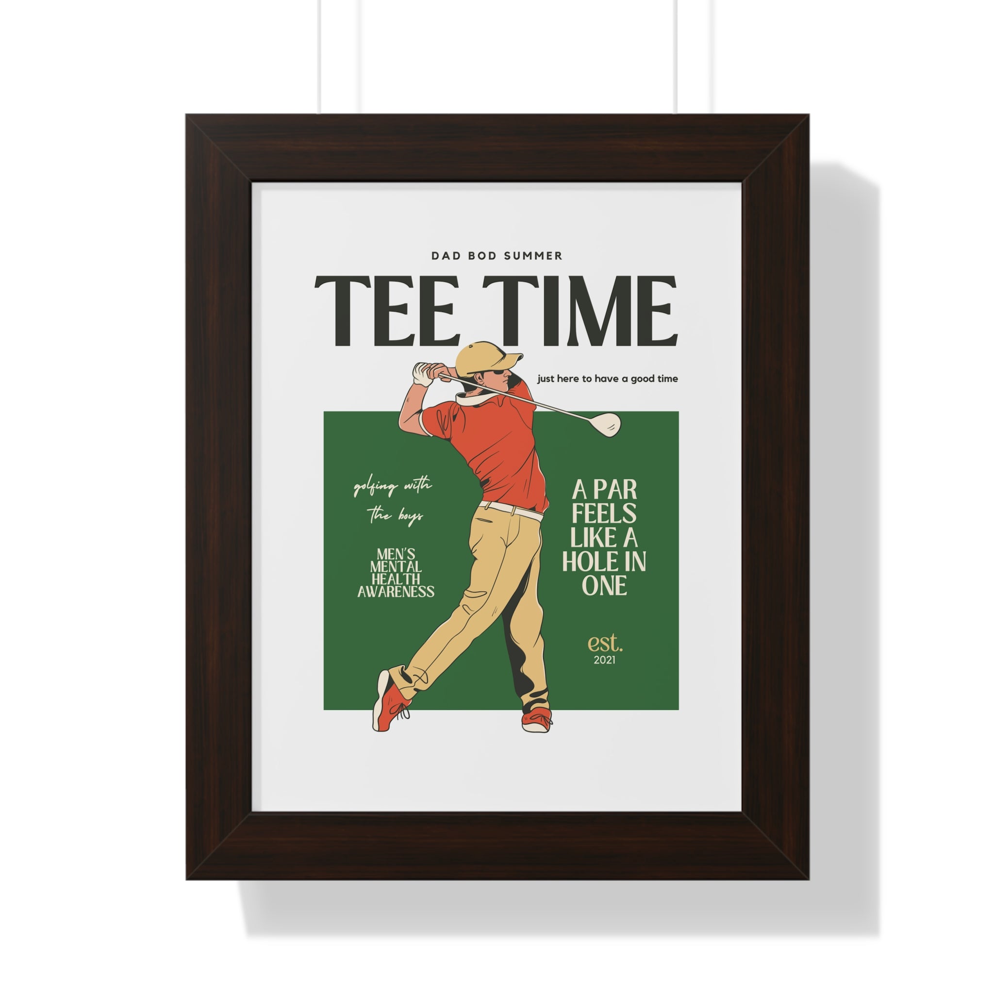 Dad Bod Summer Tee Time - Golf Wall Art - Golf Art - Retro Golf Art