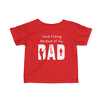 I Love Fishing Because Of My Dad | Baby Fishing Shirts