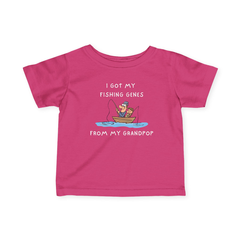 I Got My Fishing Genes From My Grandpop | Baby Fishing Shirts