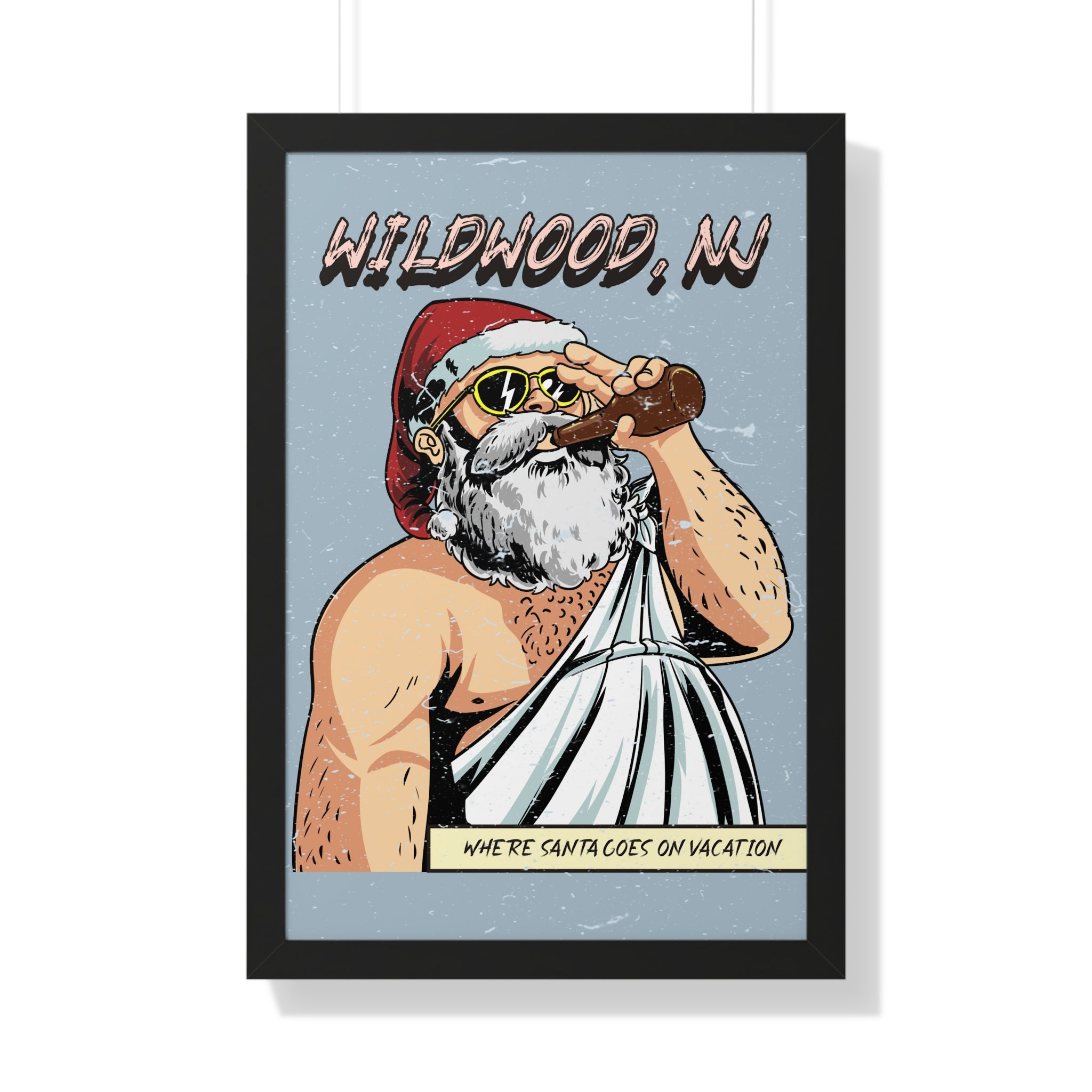 Wildwood New Jersey, Santa" Beach Wall Art - Beach House Wall Art - Beach Art For Wall