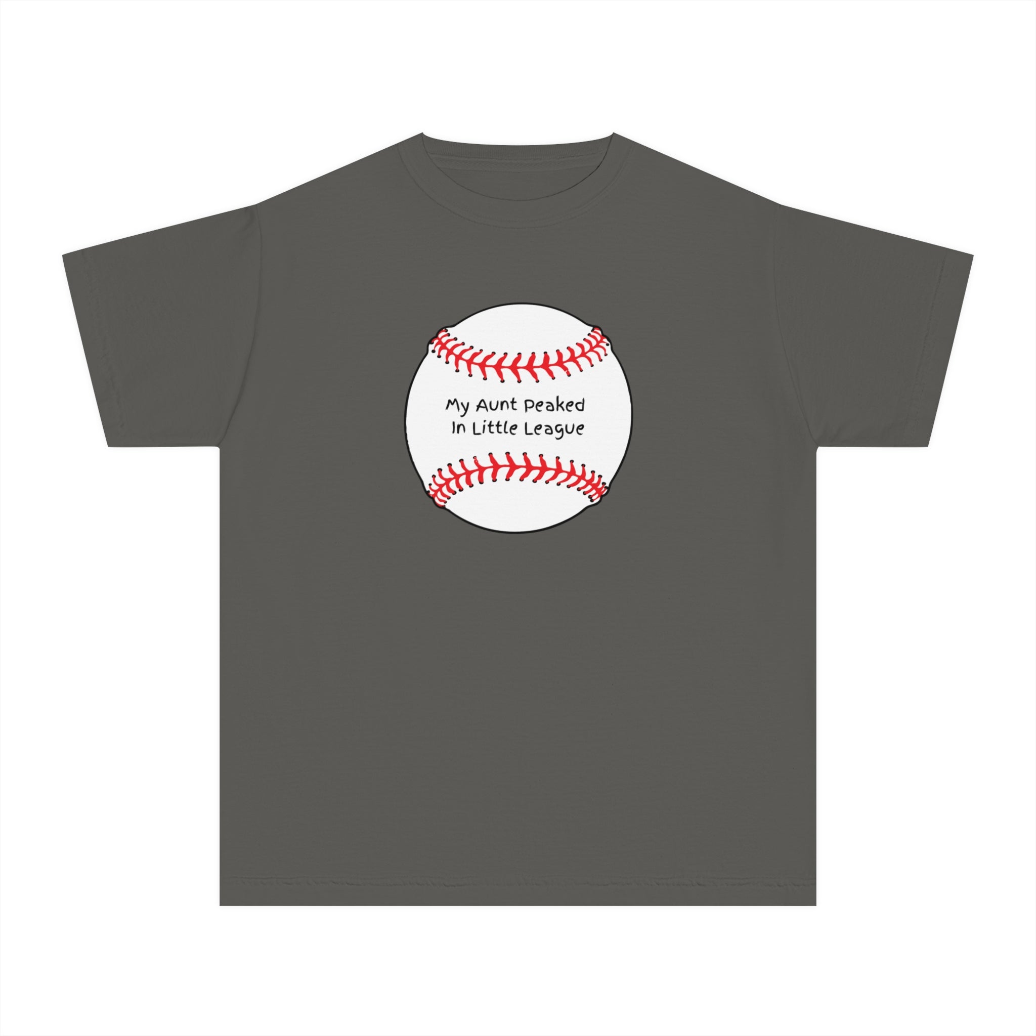 "My Aunt Peaked in Little League" - Kids Baseball Shirts