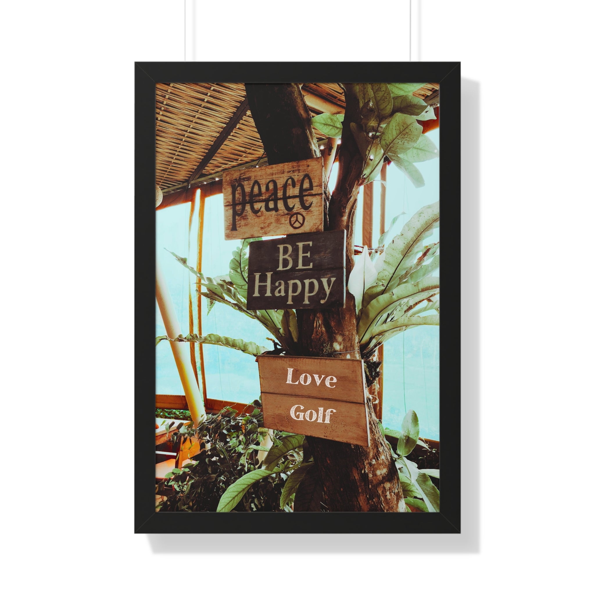 "Love Golf Sign at Tiki Bar" - Golf Wall Art