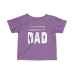 I Love Fishing Because Of My Dad | Baby Fishing Shirts
