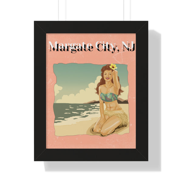 Pre Framed, Margate City, New Jersey- Retro Summer Wall Art - Dad Bod Summer