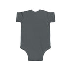 Gray baby onesie on a white background
