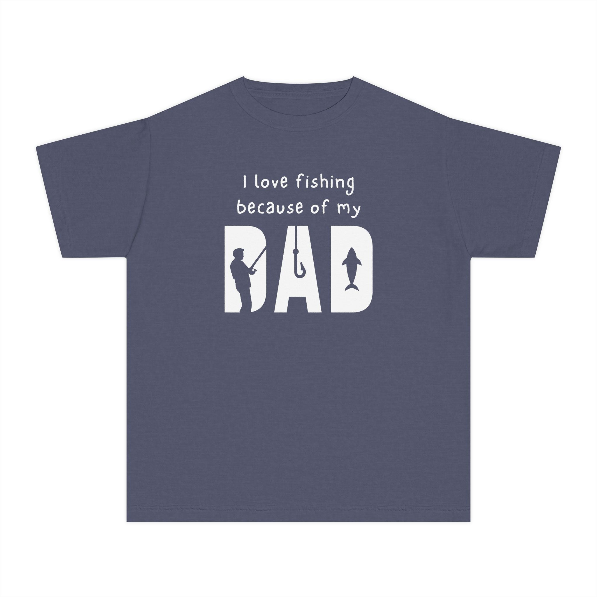 I Love Fishing Because Of My Dad | Kids Fishing Shirt