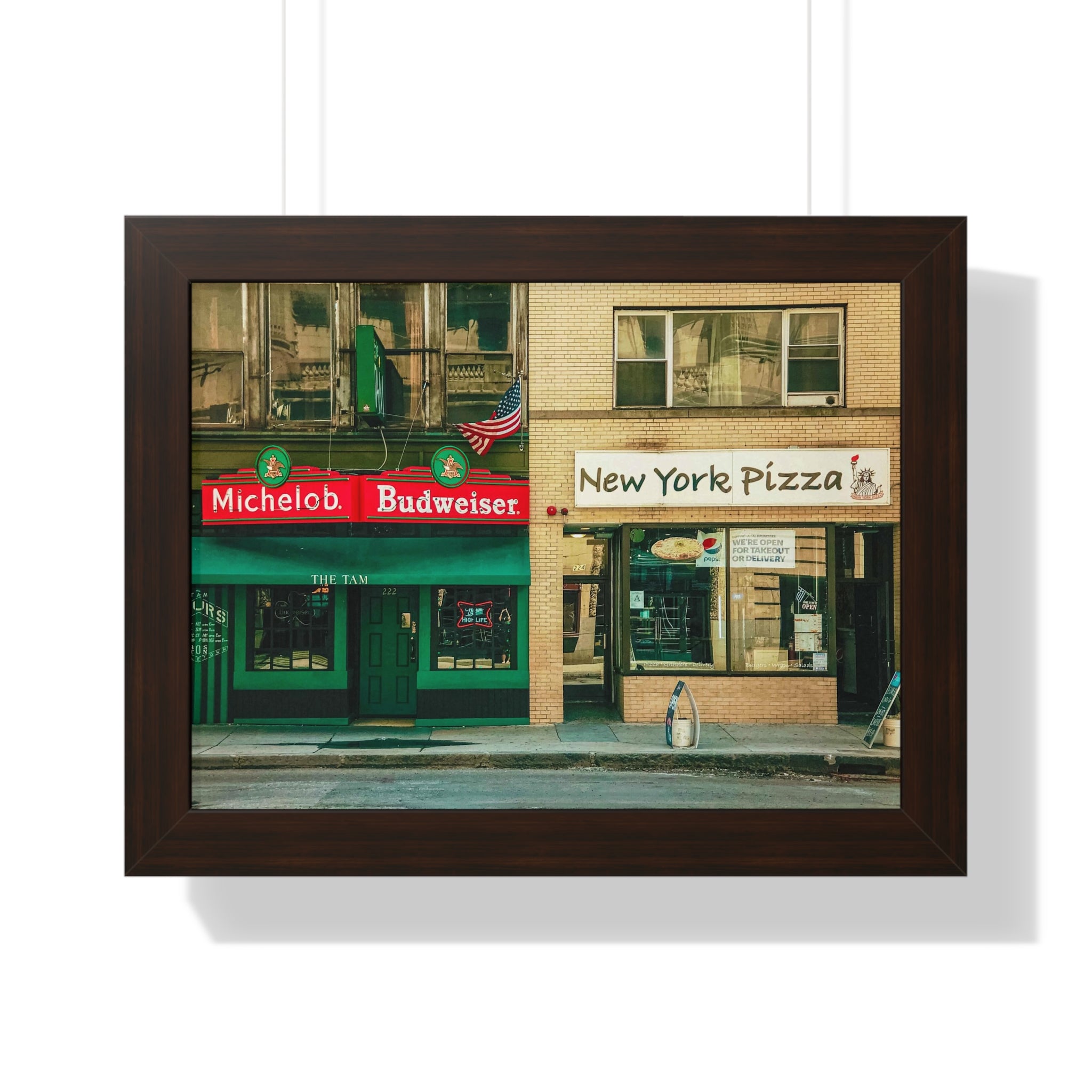 New York City Retro Pizzeria- Framed Wall Art - Dad Bod Summer