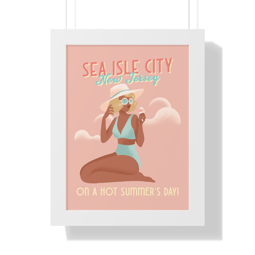 Sea Isle City, New Jersey- Wall Art Framed - Dad Bod Summer