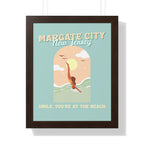 Pre Framed, Margate City- At The Beach- Retro Summer Wall Art - Dad Bod Summer