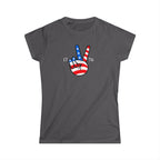 "1776 Peace Sign" Women's Softstyle Tee, 1776 Shirts, Americana Women's Shirts