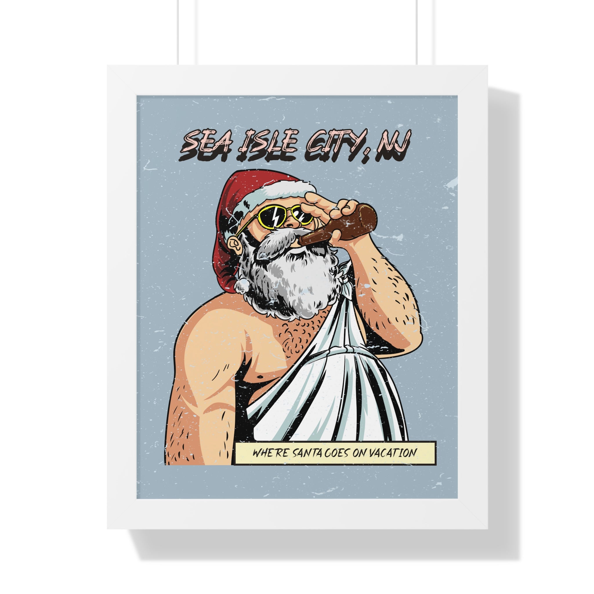 "Sea Isle City, Santa" Beach Wall Art - Beach House Wall Art - Beach Art For Wall