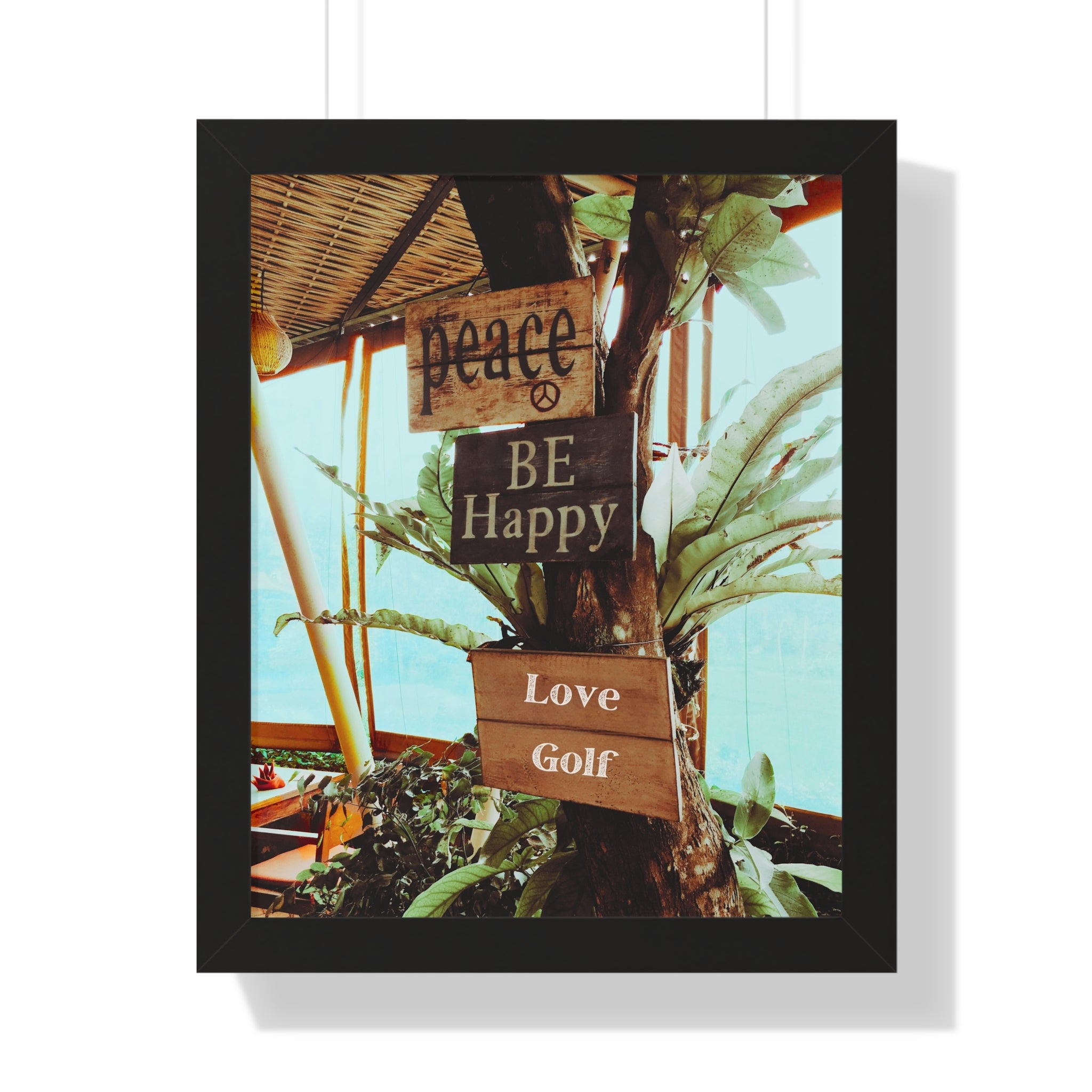 "Love Golf Sign at Tiki Bar" - Golf Wall Art