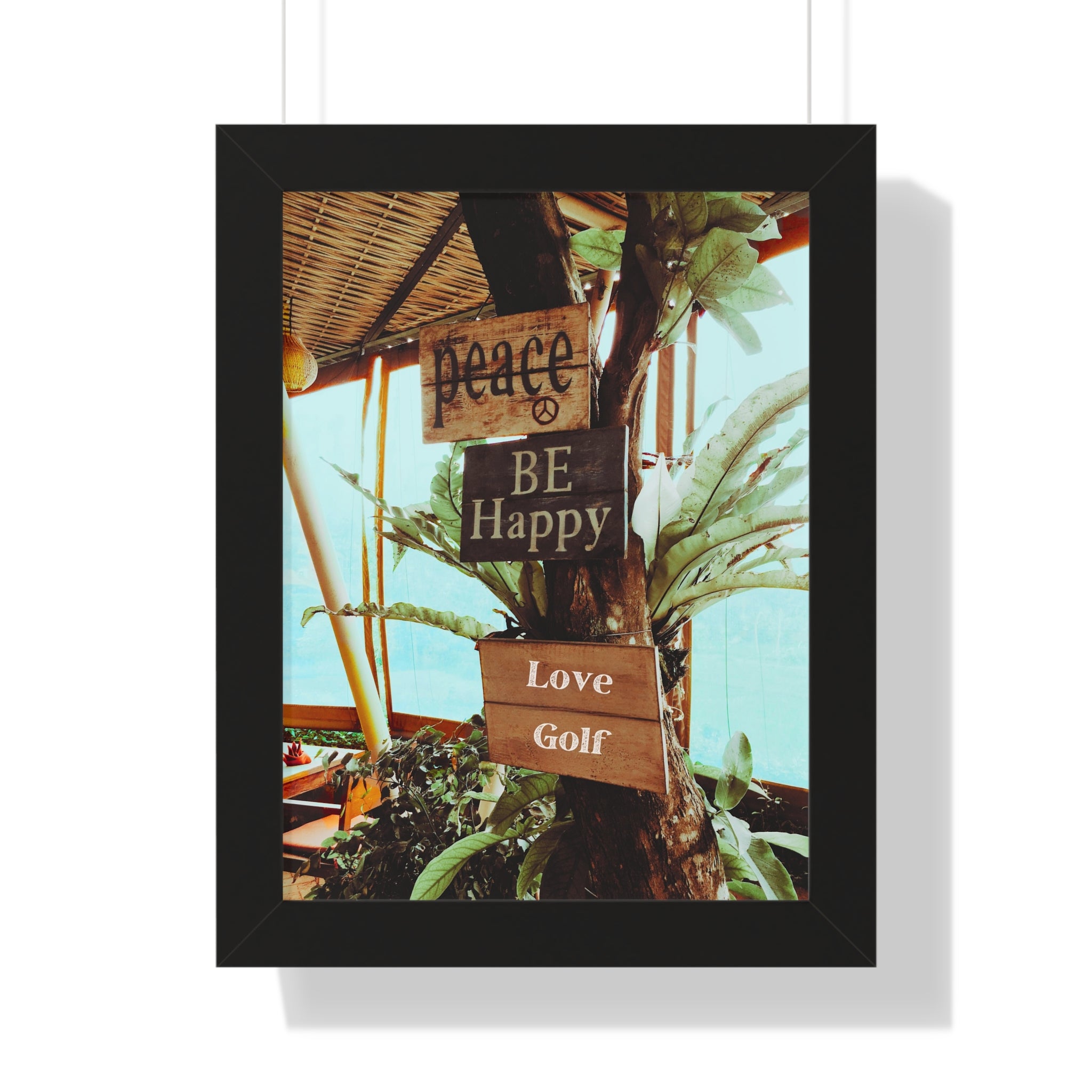 "Love Golf Sign at Tiki Bar" - Golf Wall Art