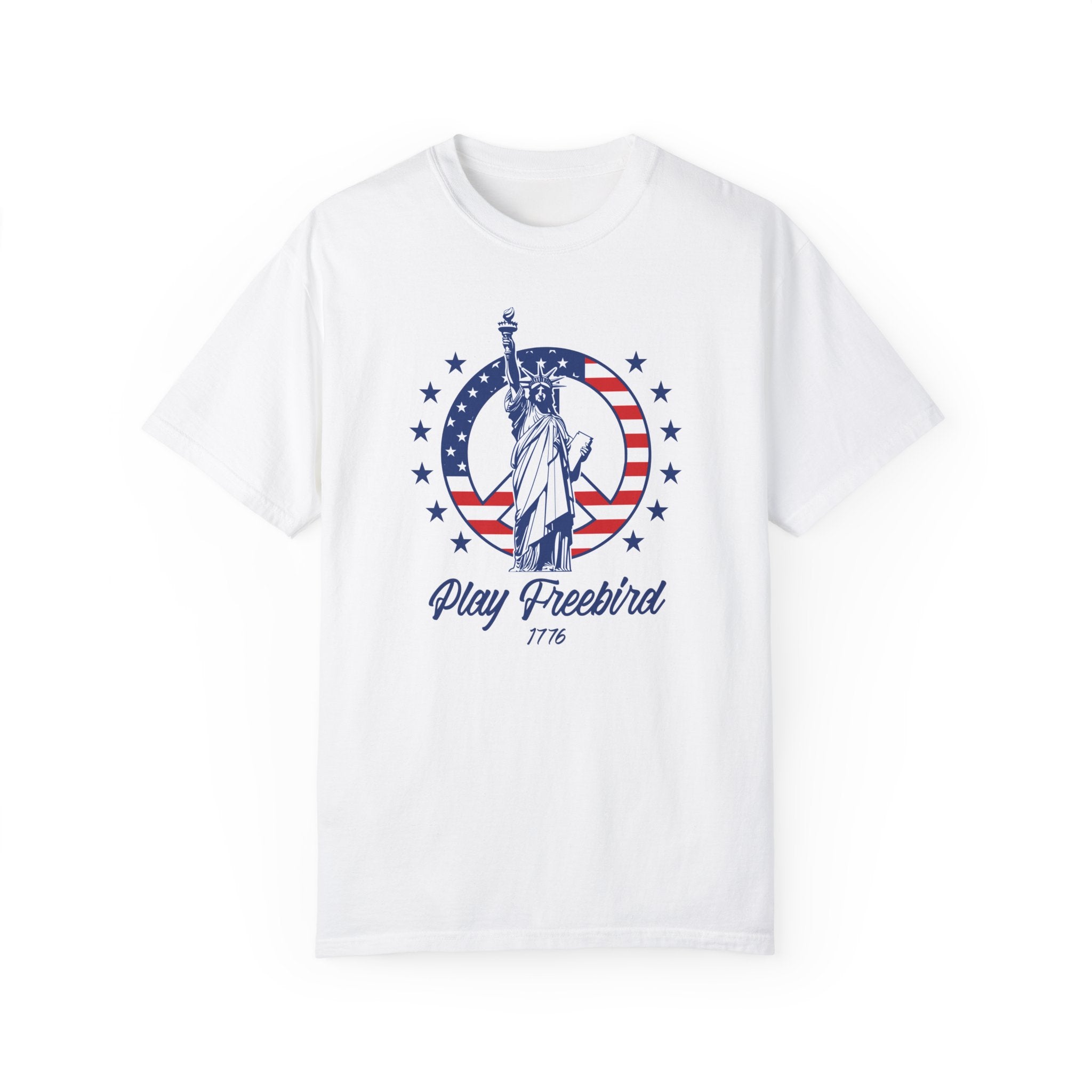 "Lady Liberty Screaming Play Freebird" - America Shirt