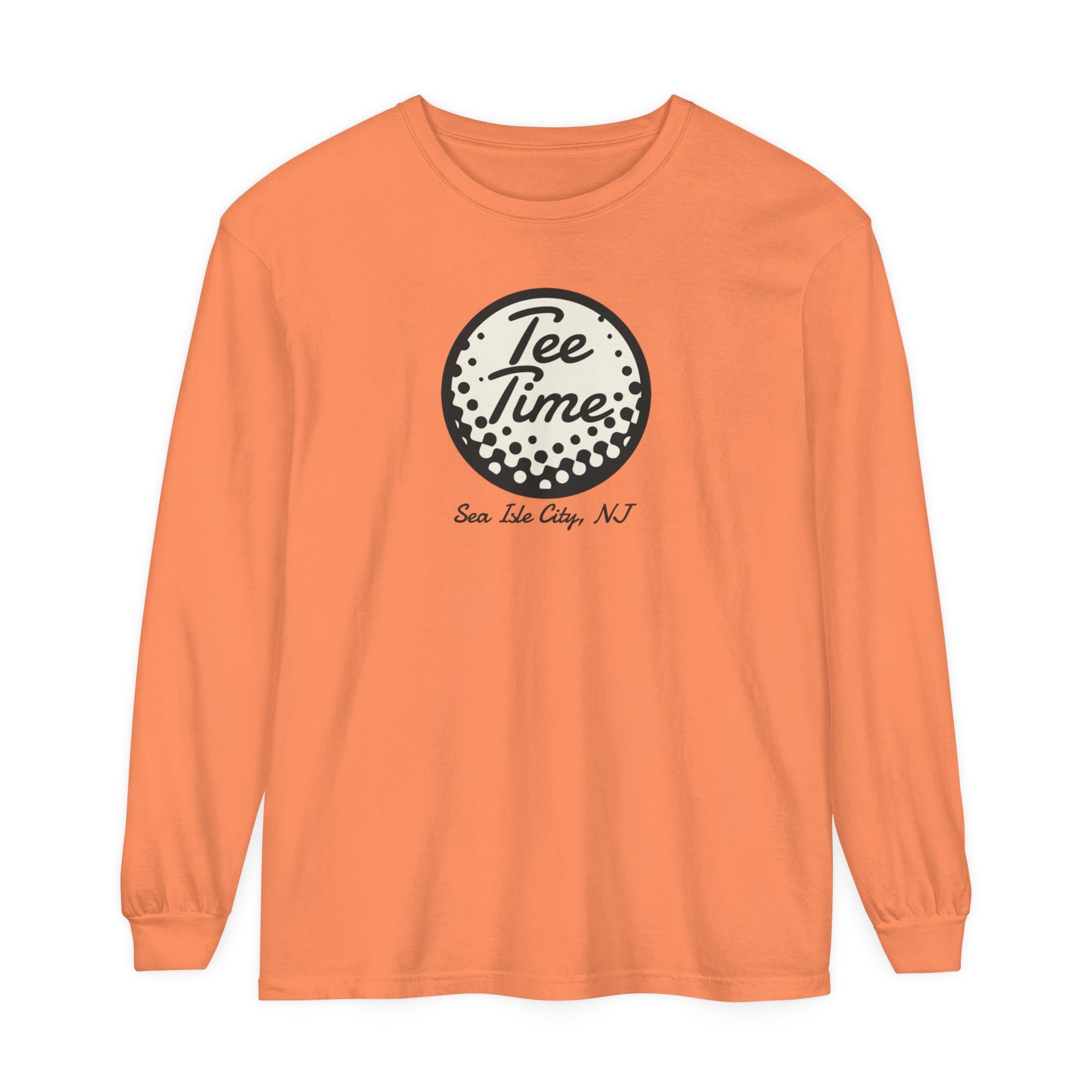 "Sea Isle City, Golf Tee Time" - Long Sleeve Golf Shirt