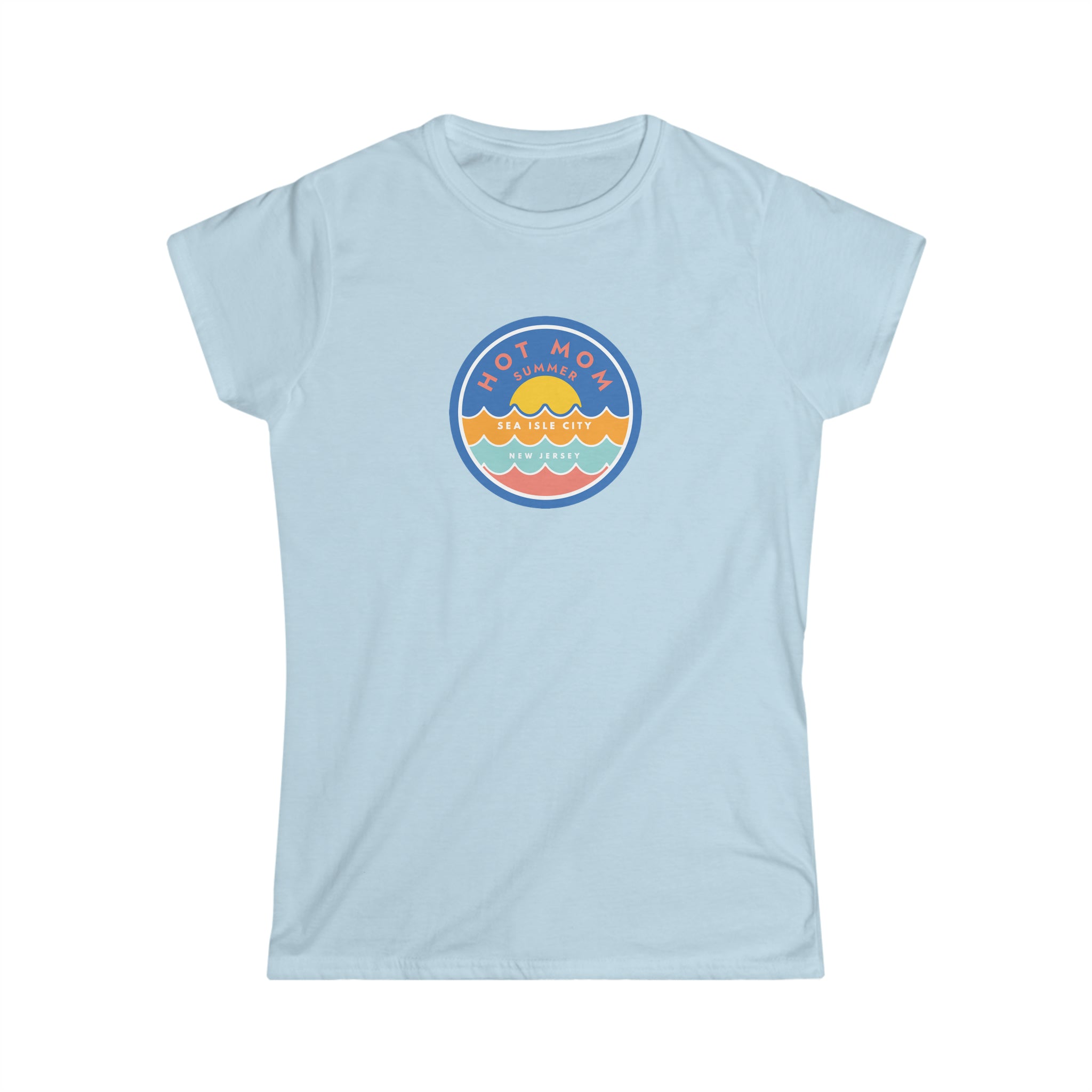 "Hot Mom Summer" Sea Isle City Sunset Logo - Dad Bod Summer