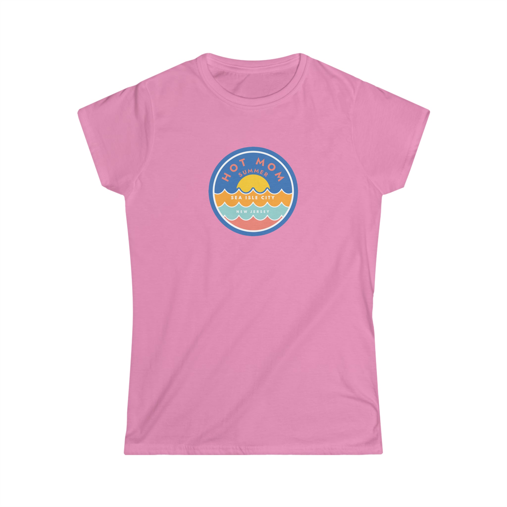 "Hot Mom Summer" Sea Isle City Sunset Logo - Dad Bod Summer