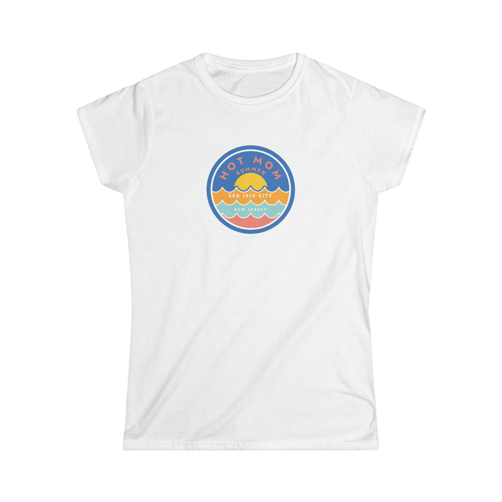 "Hot Mom Summer" Sea Isle City Sunset Logo - Dad Bod Summer