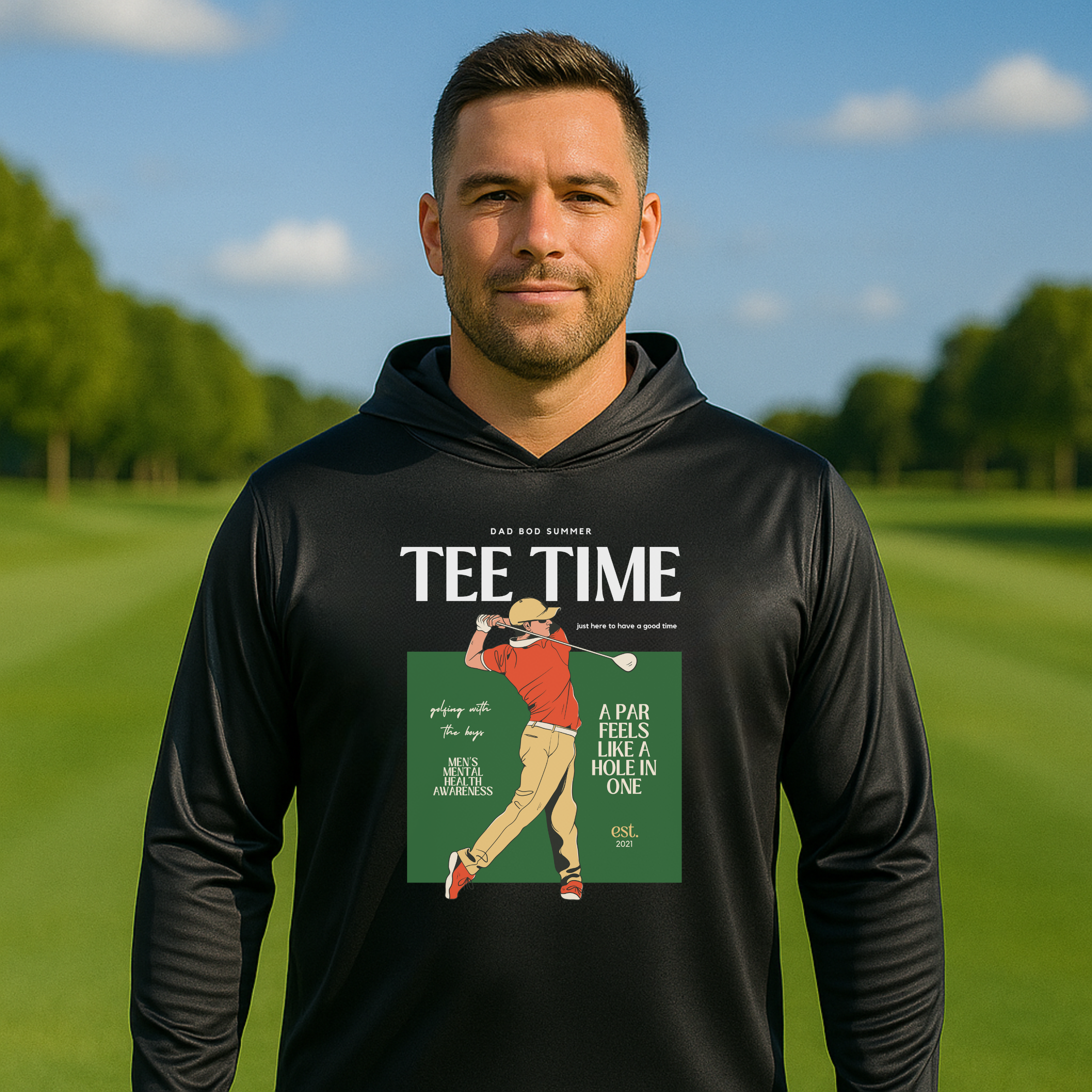 "1990's Retro Golf Tee Time" - Golf Performance Hoodie