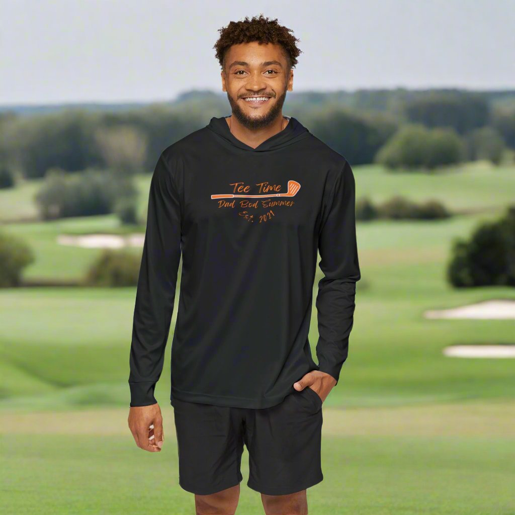 "Dad Bod Summer, Golf Tee Time" - Golf Performance Hoodie