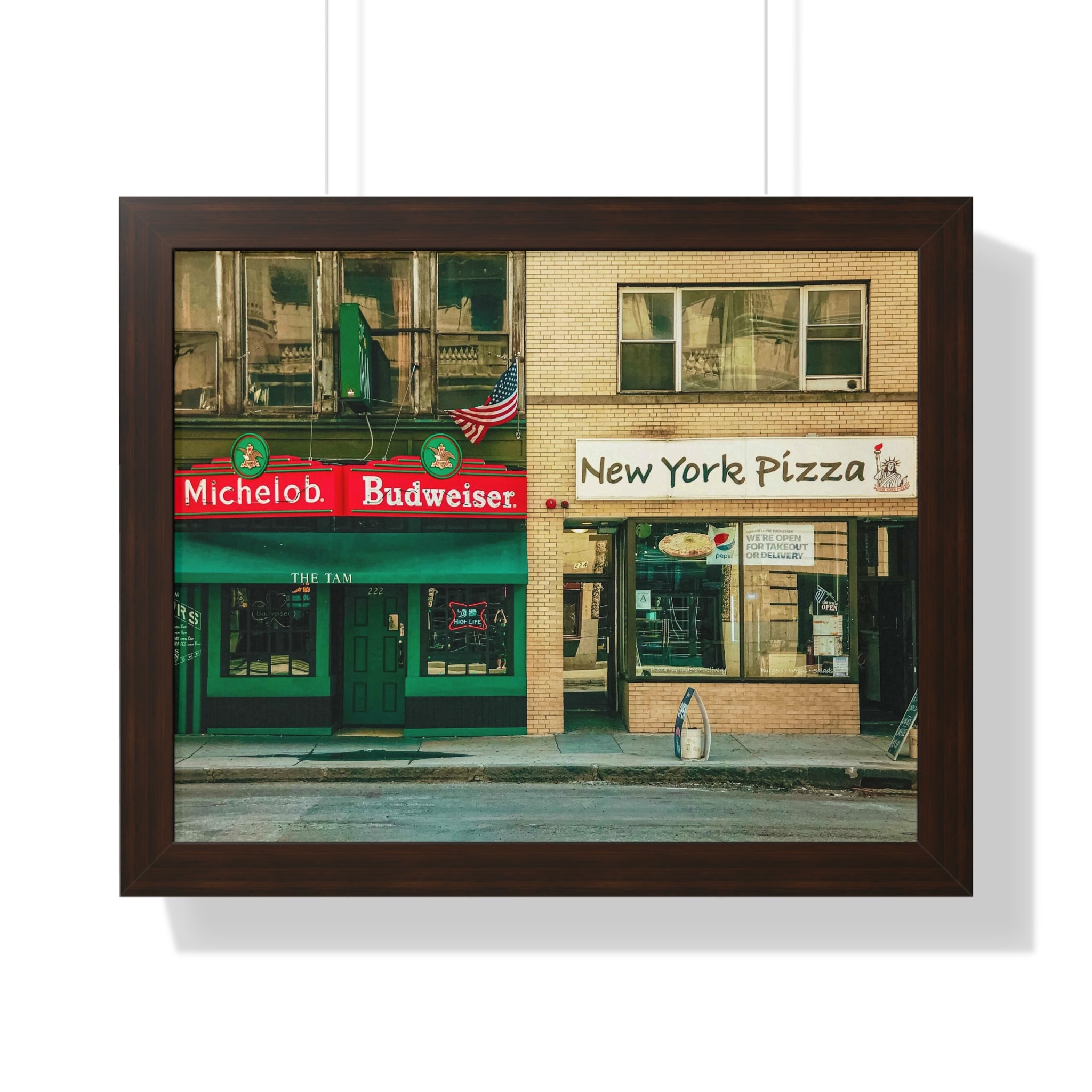 New York City Retro Pizzeria- Framed Wall Art - Dad Bod Summer