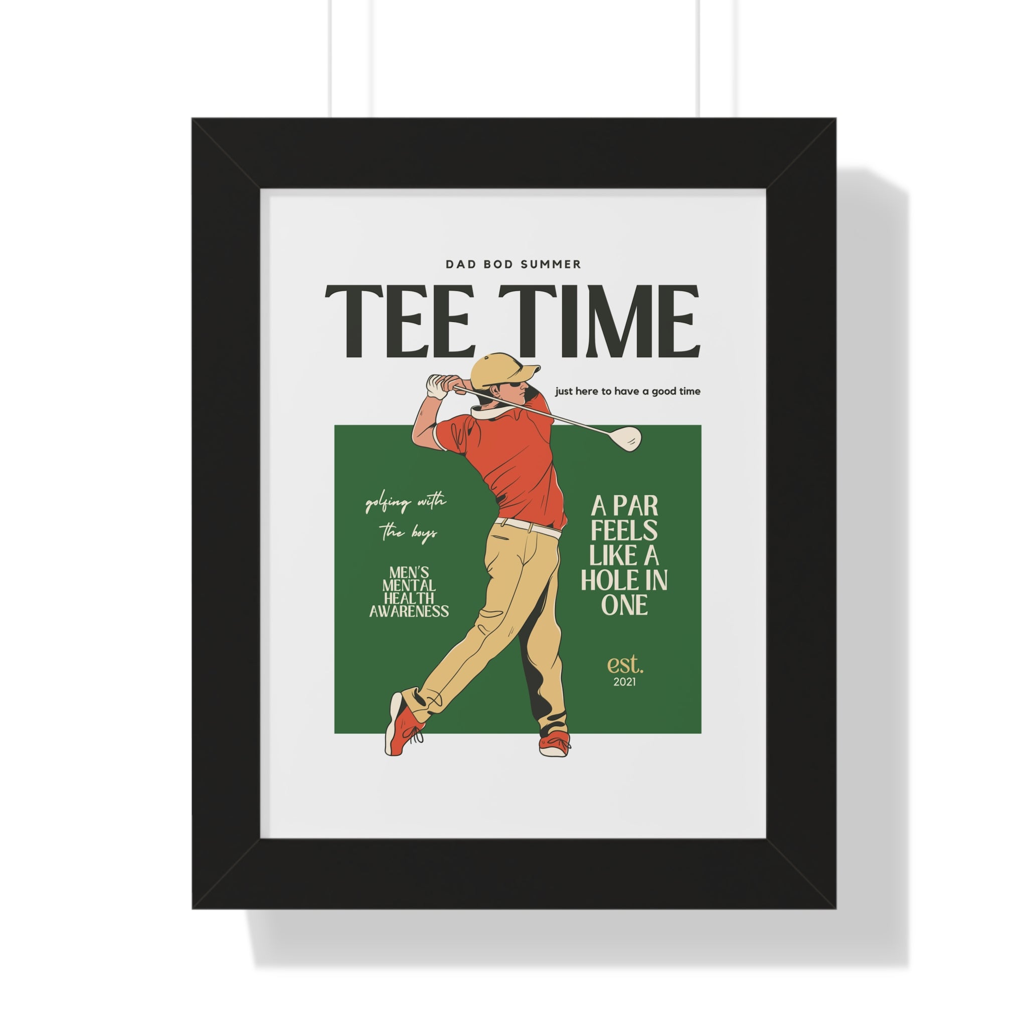 Dad Bod Summer Tee Time - Golf Wall Art - Golf Art - Retro Golf Art