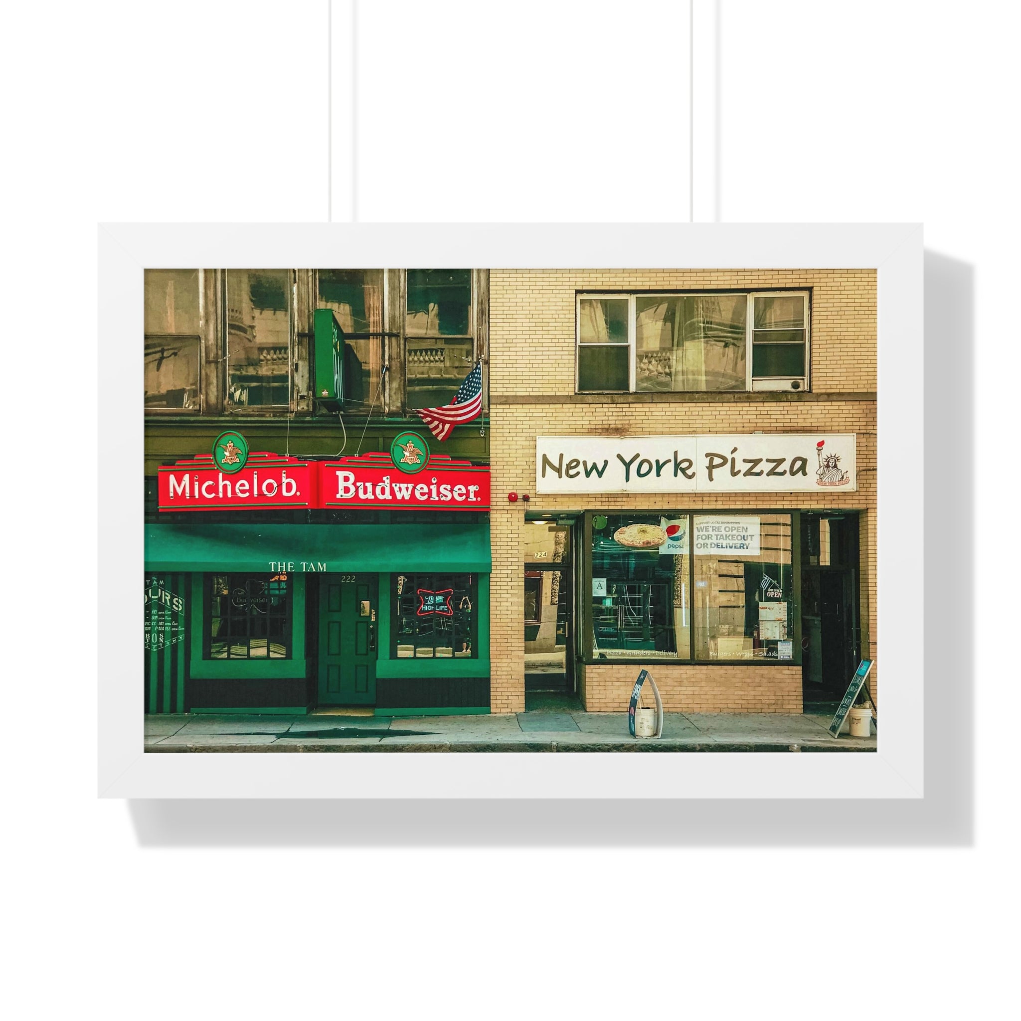 New York City Retro Pizzeria- Framed Wall Art - Dad Bod Summer