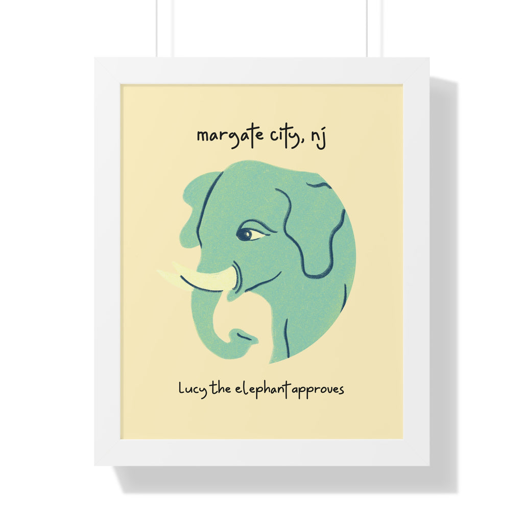 Pre Framed, Margate City, NJ- Lucy The Elephant- Retro Summer Wall Art - Dad Bod Summer