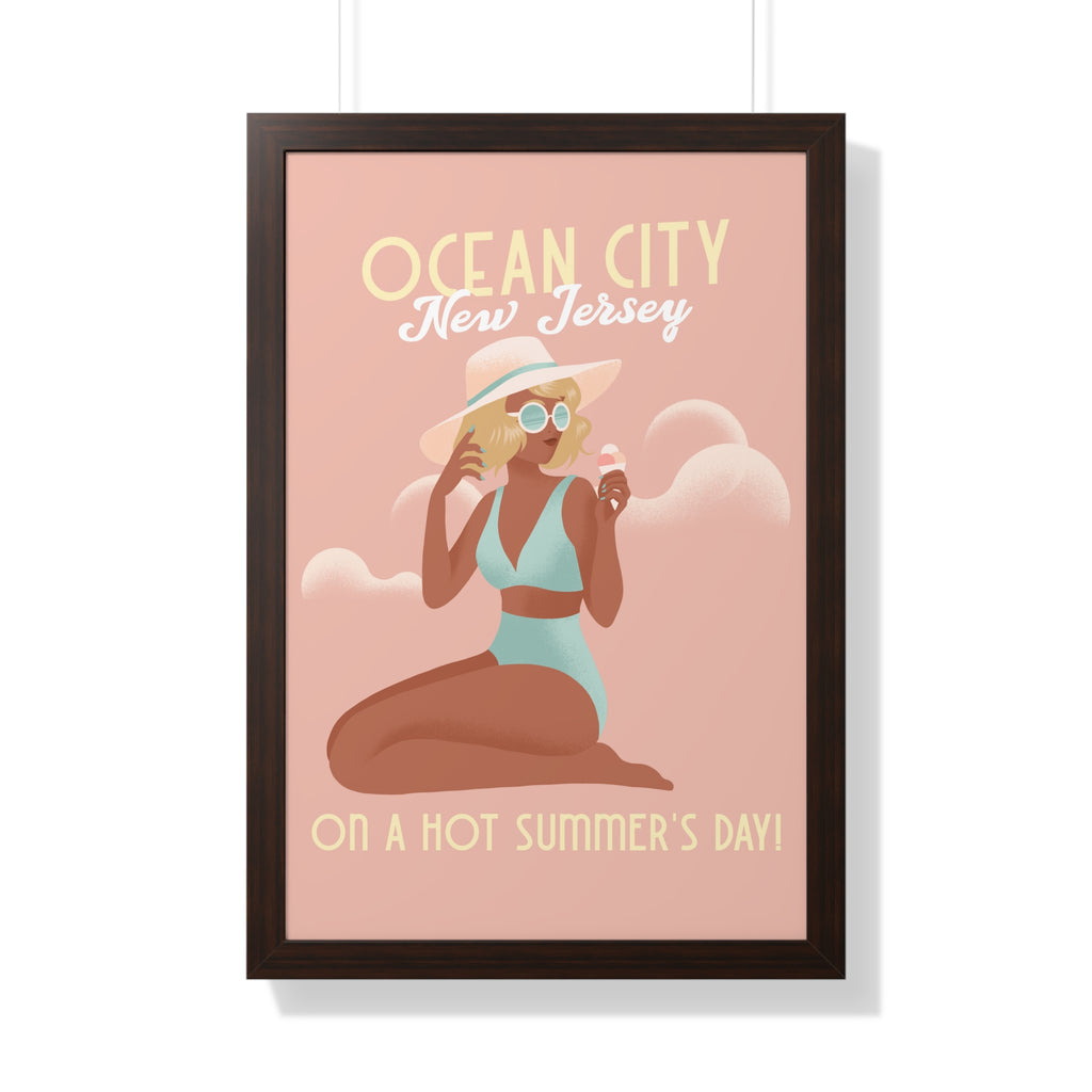 Ocean City, New Jersey Framed Wall Art - Dad Bod Summer