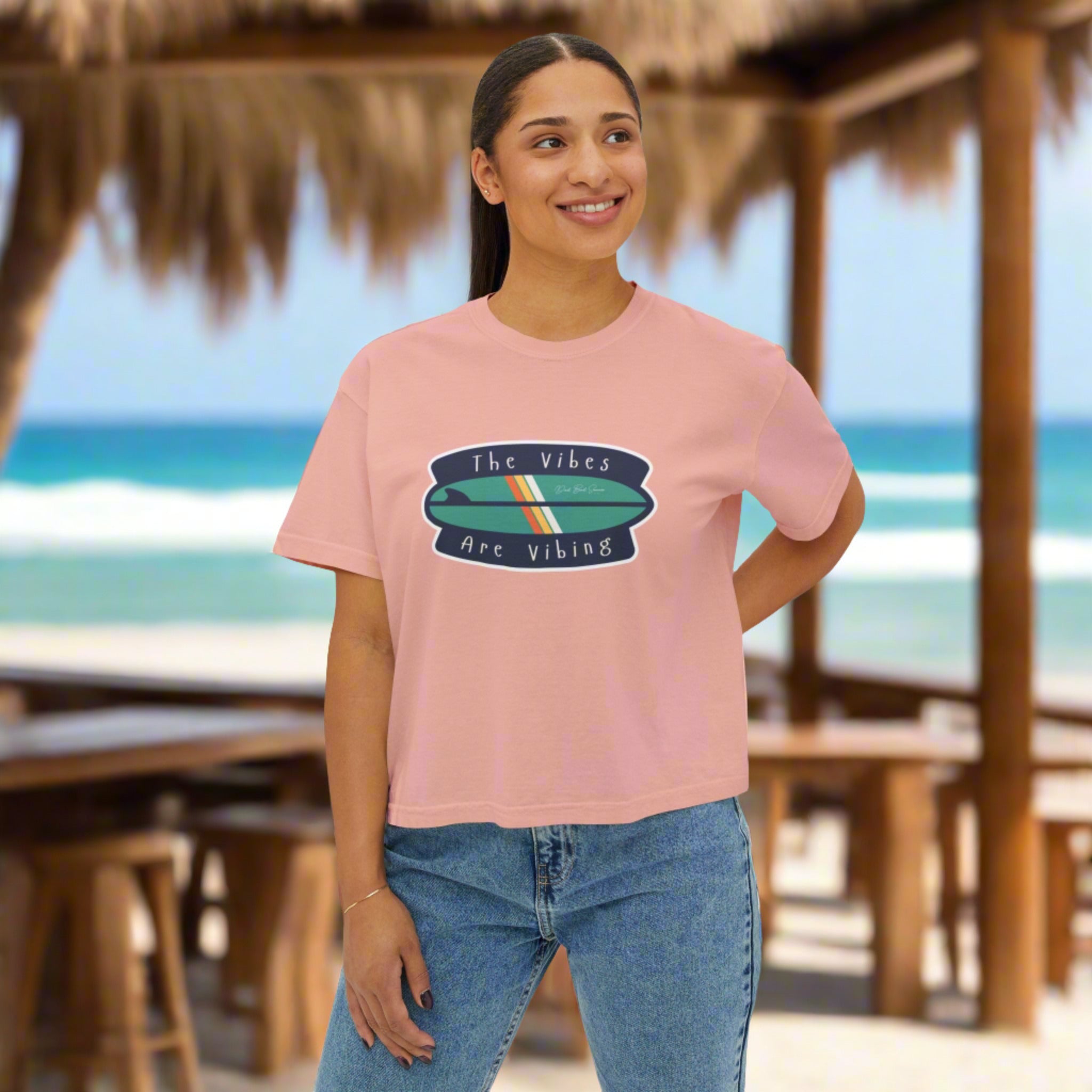 "The Vibes Are Vibing" Women's Boxy T-Shirt, Good Vibes Shirt
