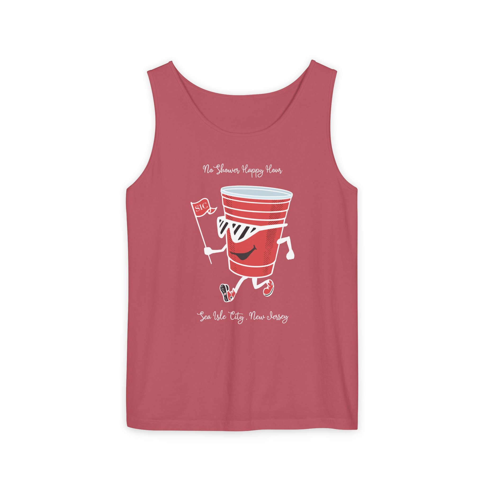 "No Shower Happy Hour, Sea Isle City Tank Top" - Beach Tank Tops