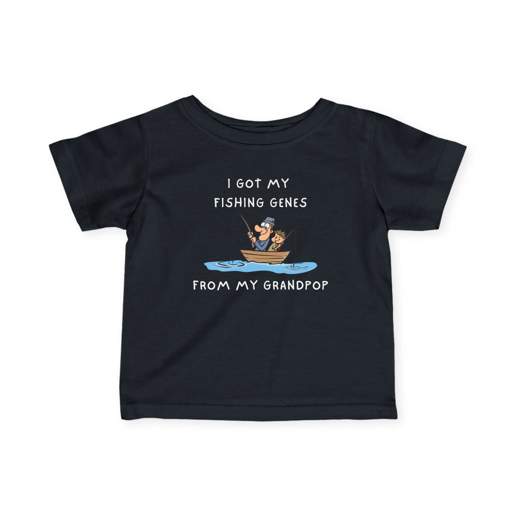 I Got My Fishing Genes From My Grandpop | Baby Fishing Shirts