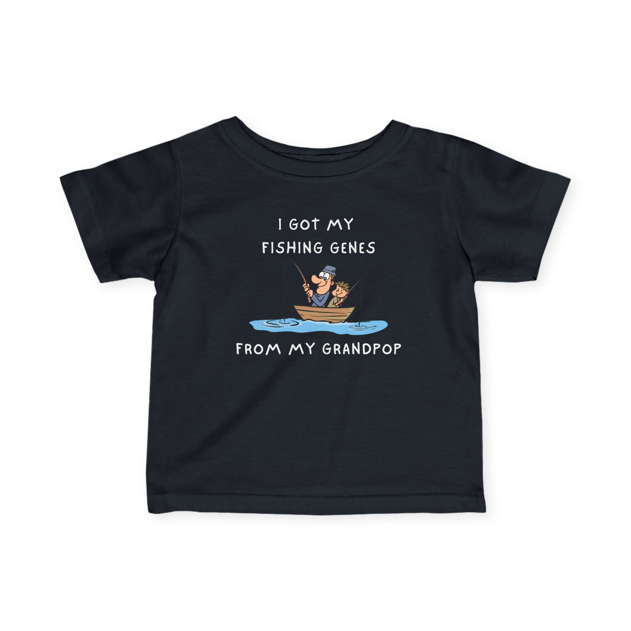 I Got My Fishing Genes From My Grandpop | Baby Fishing Shirts