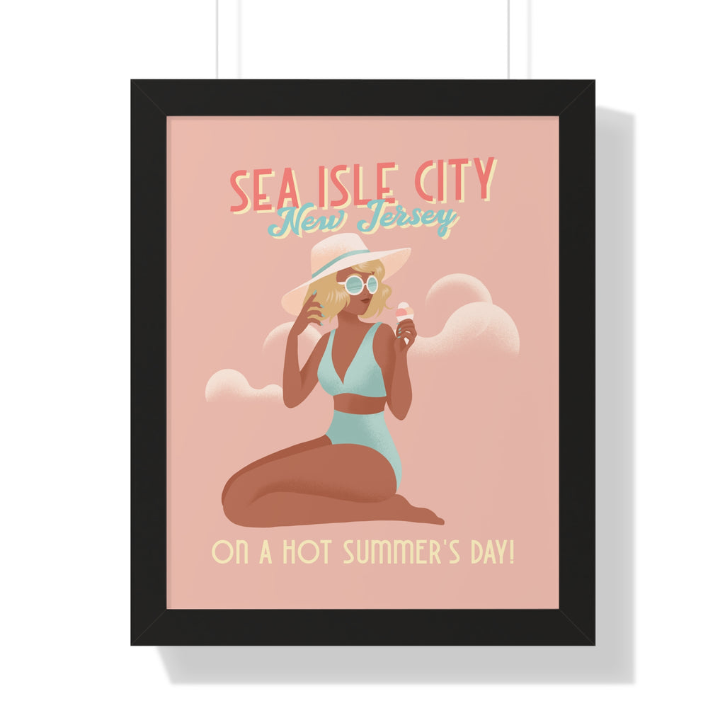 Sea Isle City, New Jersey- Wall Art Framed - Dad Bod Summer