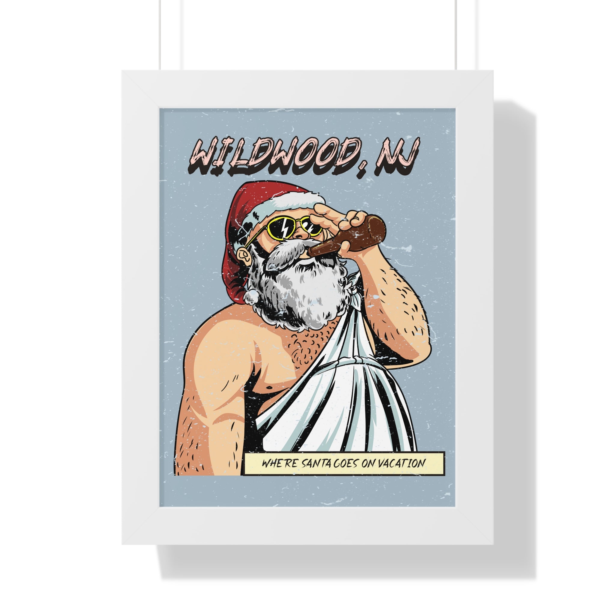 Wildwood New Jersey, Santa" Beach Wall Art - Beach House Wall Art - Beach Art For Wall
