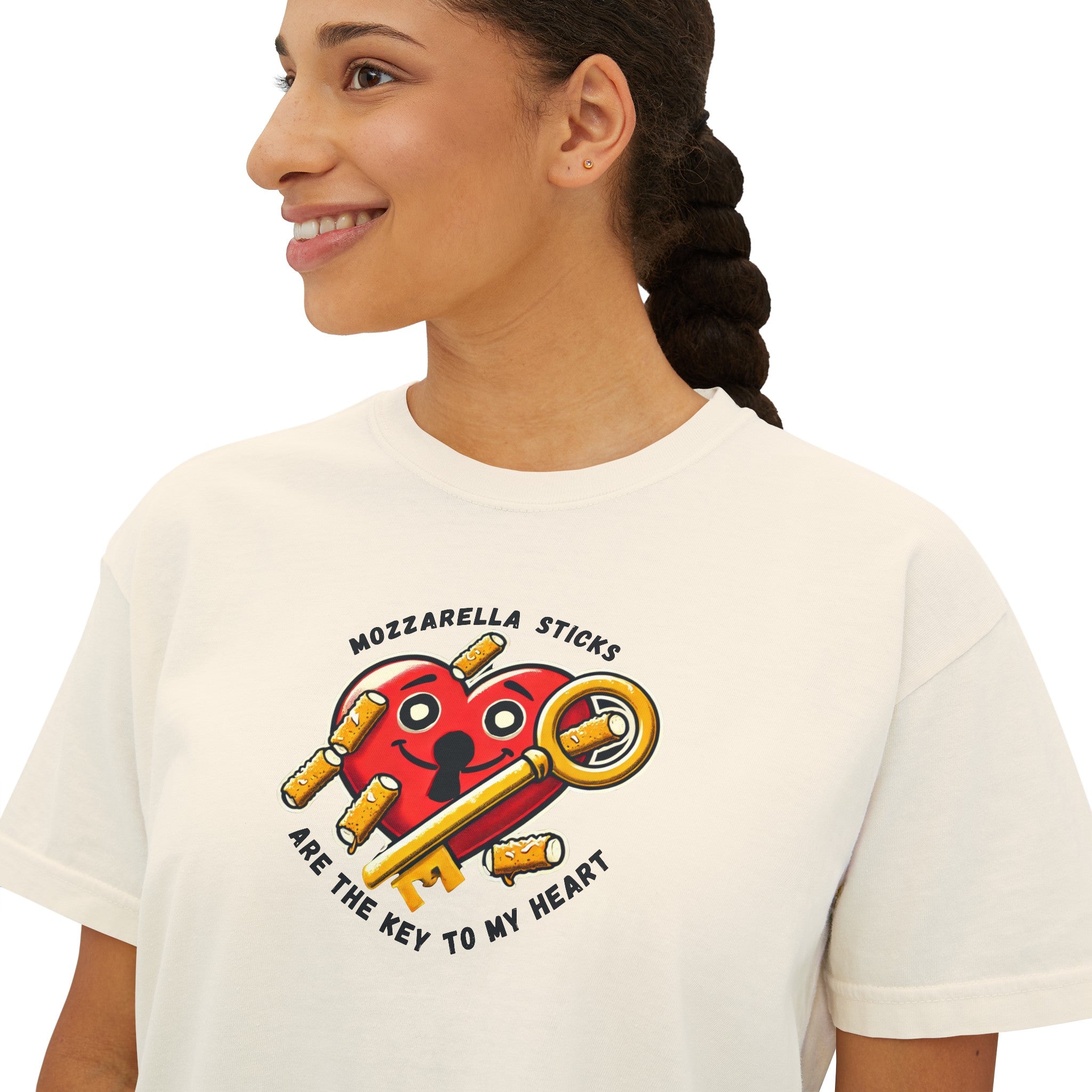 "Mozzarella Sticks Are The Key To My Heart" - Women's Boxy Tee