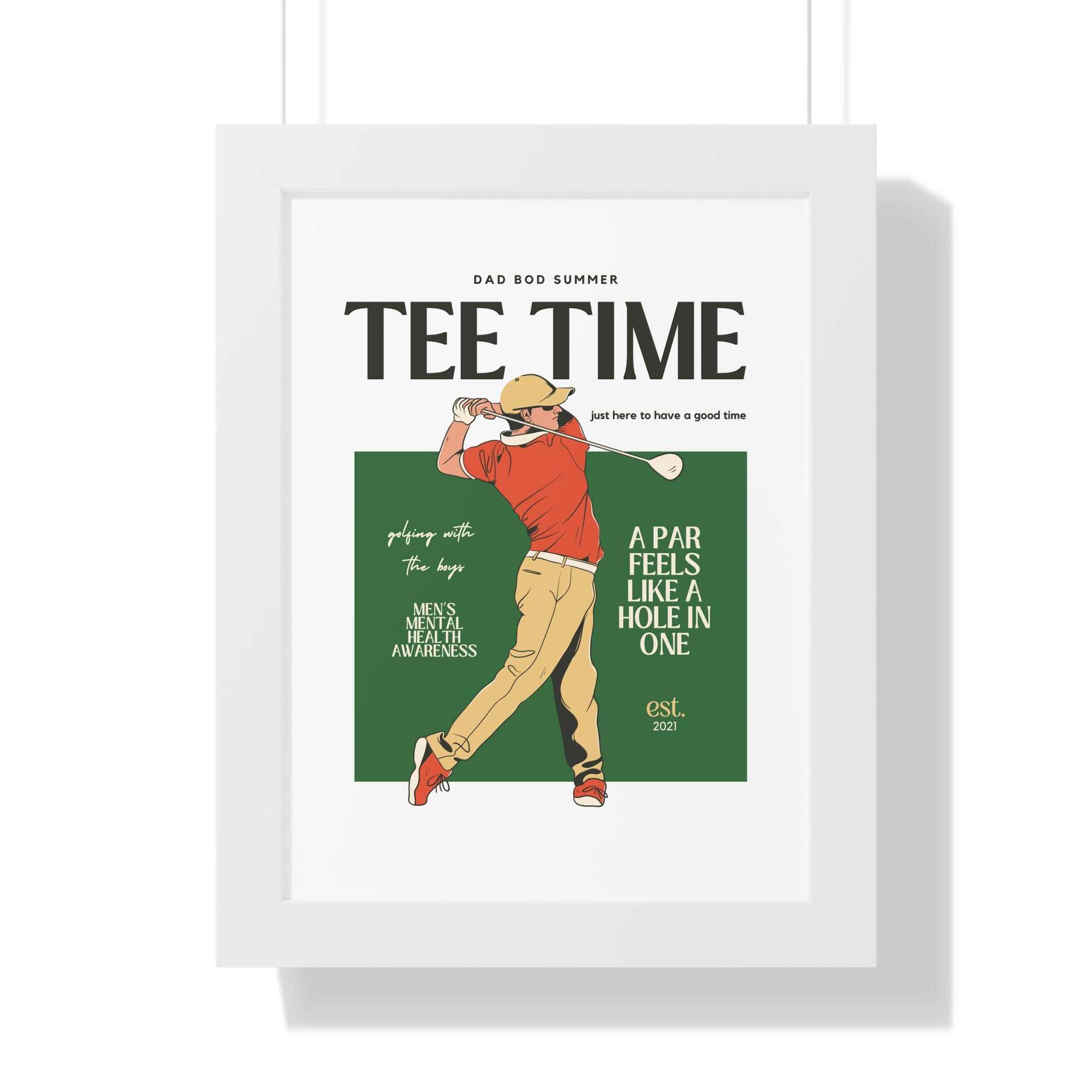 Dad Bod Summer Tee Time - Golf Wall Art - Golf Art - Retro Golf Art