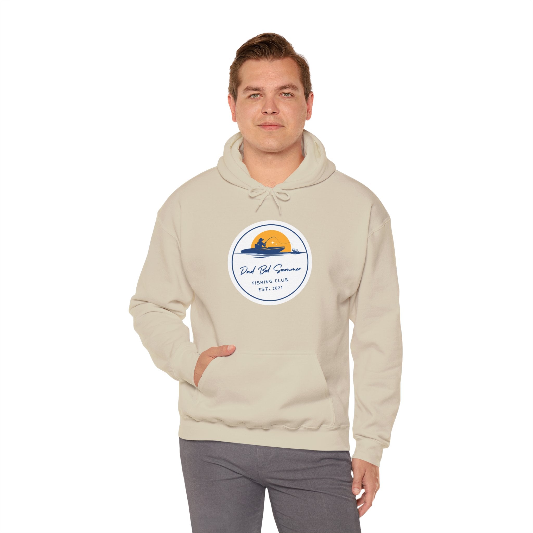 "Dad Bod Summer Fishing Club" - Fishing Hoodie